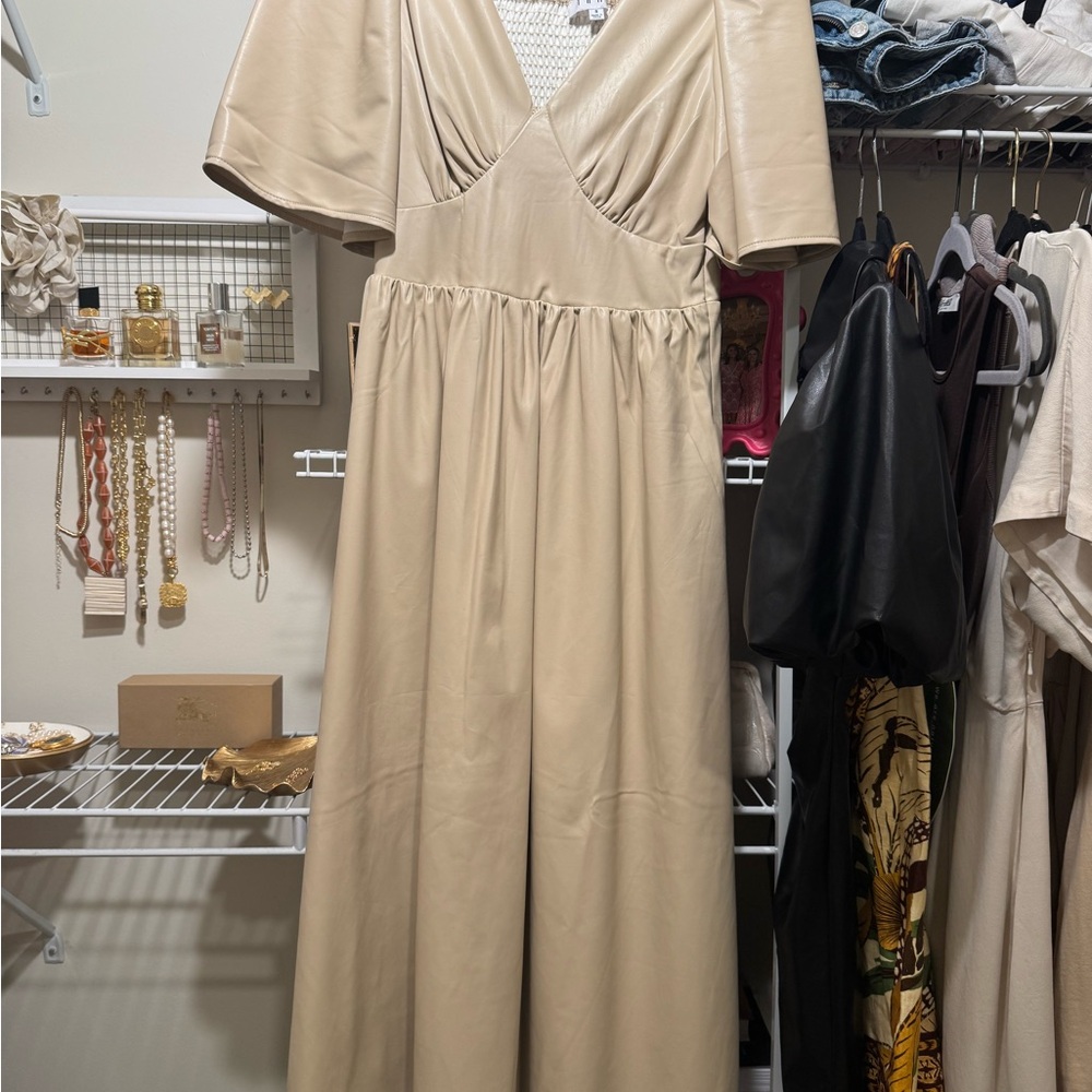 Tan Leather Dress